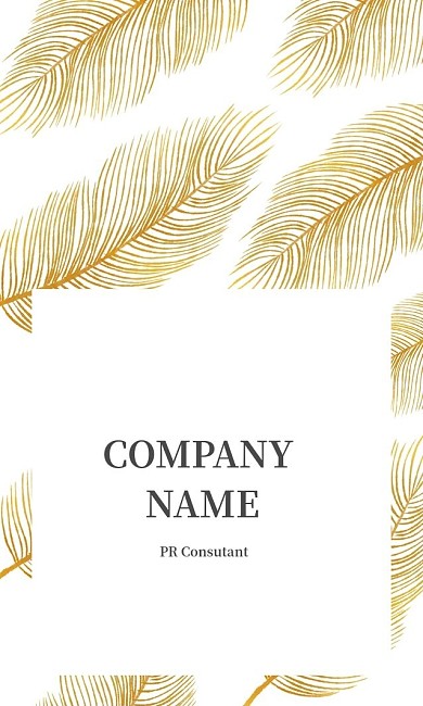 金色羽毛大气简约商务创意名片