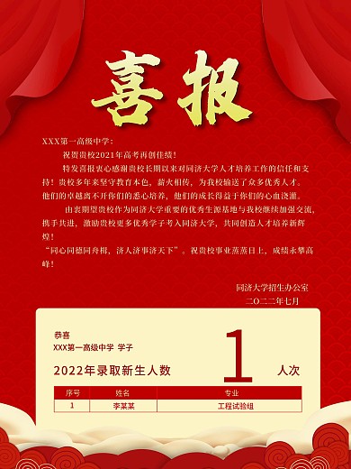 高考喜报金榜题名