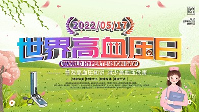 世界高血压日防治高血压上下宣传展板