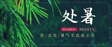 简约中国风处暑节气公众号新媒体用图封面