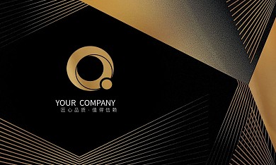 黑金商务名片线条简约复古高端大气广告设计