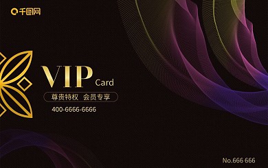 尊贵会员卡金色黑色vip几何线条贵宾卡