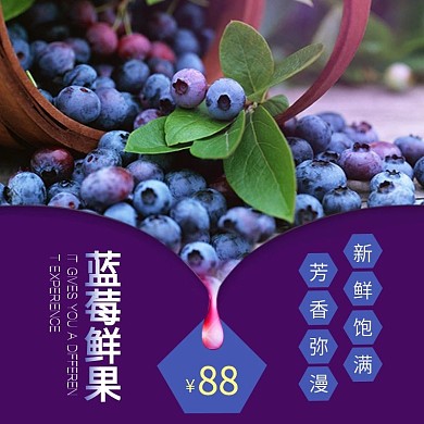 818暑促主图直通车电商水果食品蓝莓促销