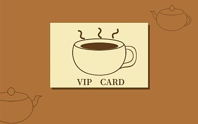 VIP12原创手绘创意咖啡店贵宾会员卡