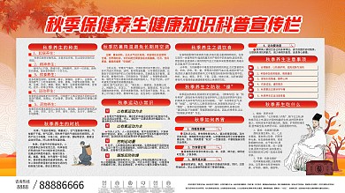 秋季养生健康科普内容型展板