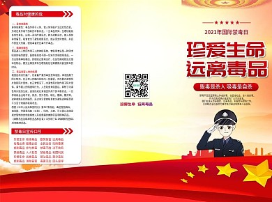 党建风禁毒宣传三折页