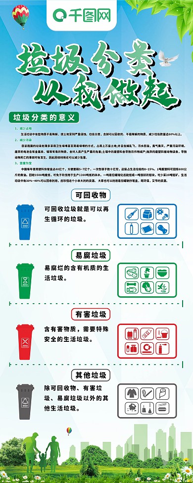 原创垃圾分类从我做起几何展架