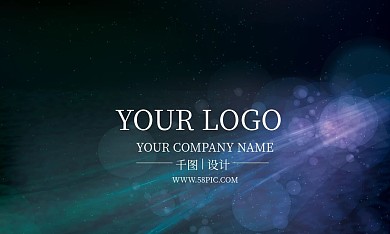 黑色宇宙星空光晕名片模板