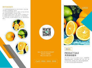 大气农产品三折页橙子