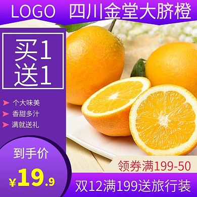 双12电商淘宝橙子水果生鲜主图直通车
