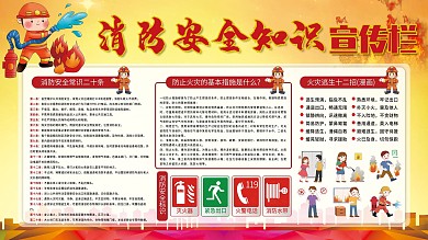 消防安全知识宣传栏公益展板海报