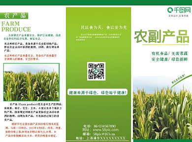 简约瓜果蔬菜三折页大气农产品宣传三折页