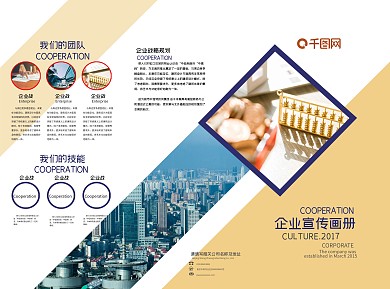 黄色时尚企业三折页