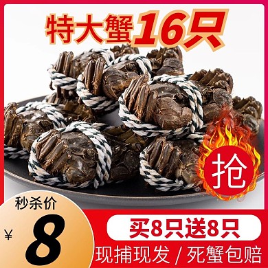 天猫淘宝京东拼多多大闸蟹生鲜直通车主图