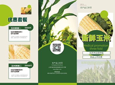 大气农产品玉米宣传三折页