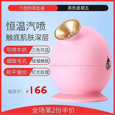 清新简约美妆洗护蒸脸器直通车主图