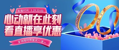 珠宝饰品类微立体大气直播预告微信推广图