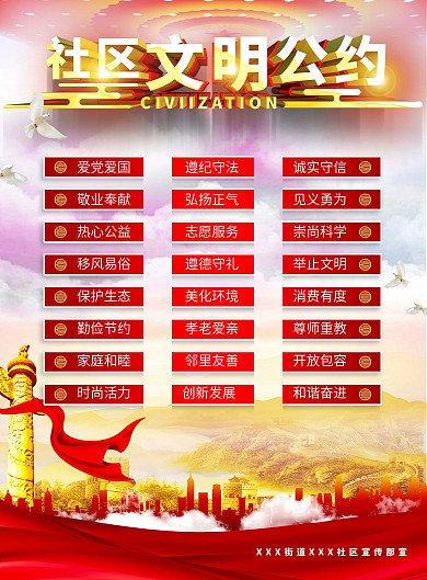 社区文明公约宣传单