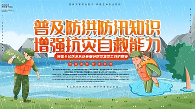 防洪防汛抗灾科普宣传内容型展板