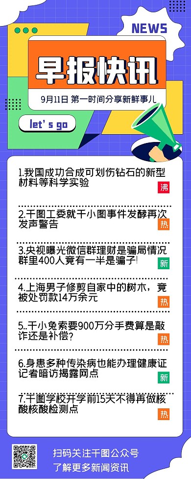 早报快讯创意简约几何手机长图海报