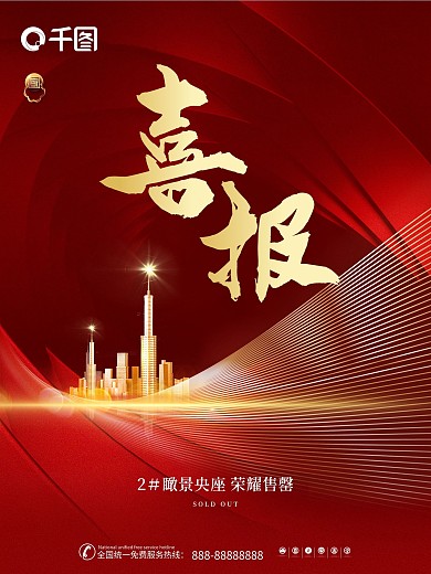 房地产喜报热销成交海报