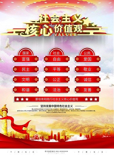 社会主义核心价值观社区宣传单页