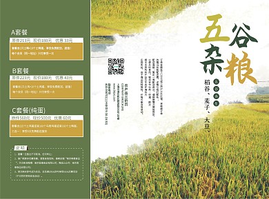 大气农产品五谷杂粮宣传三折页