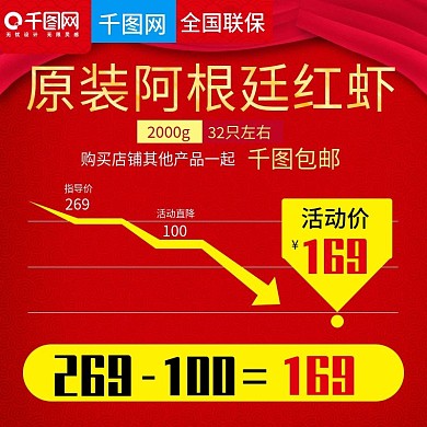淘宝天猫红色大气风格美食价格趋势主图模板