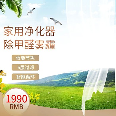 天猫淘宝简约家用家具家电净化器主图模板