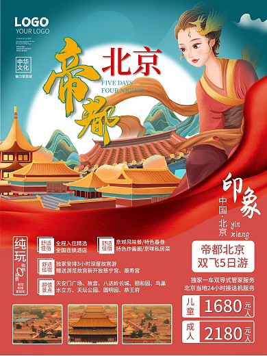 国潮风北京城市旅游宣传海报