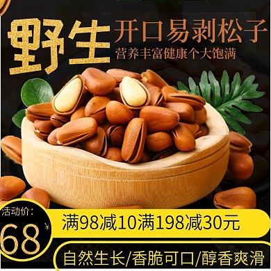 电商主图直通车坚果零食松子绿叶