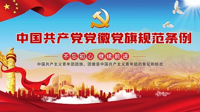党建风政党类图标标记使用规范标准宣传展板