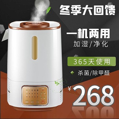 电商主图冬季大回馈加湿器主图