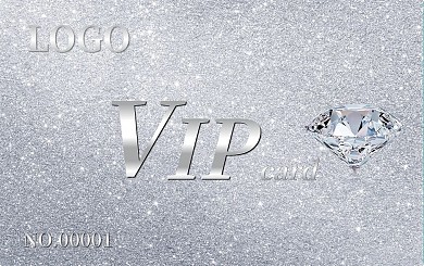 银色大气简洁会员卡钻石