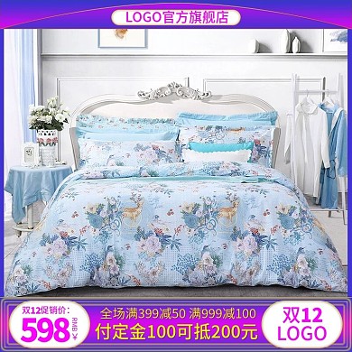 电商淘宝天猫促销双12电商家纺直车主图