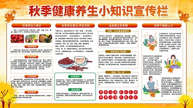医疗秋季养生小知识宣传栏展板