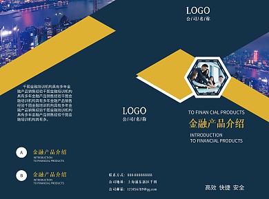 大气高档金融产品介绍宣传三折页