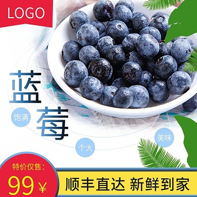 电商淘宝蓝莓水果生鲜主图直通车