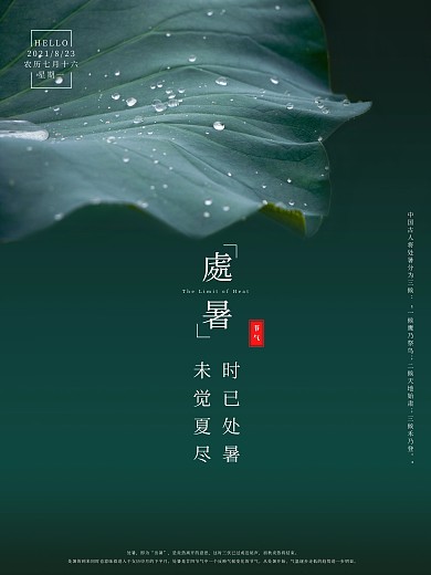 中国传统二十四24节气之处暑海报