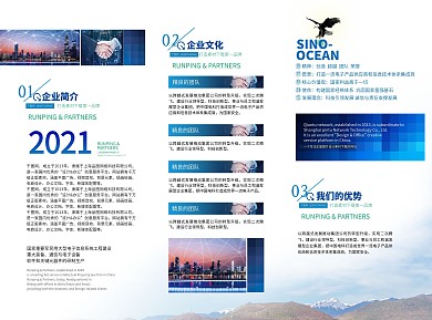 科技传统公司企业三折页