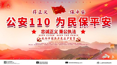 两套红色党建110宣传日展板
