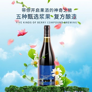 电商淘宝天猫全球酒水节果酒主图钻展直通车模板