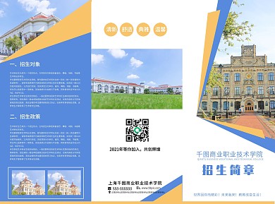 大学学校招生简章三折页