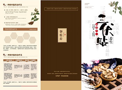 中医三伏天三伏贴养生宣传三折页