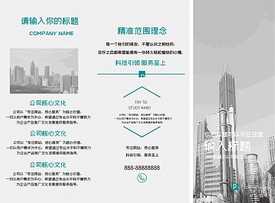 高端品牌三折页企业公司简洁大气宣传手册