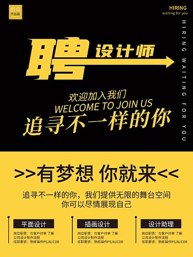 招募精英创意招聘海报