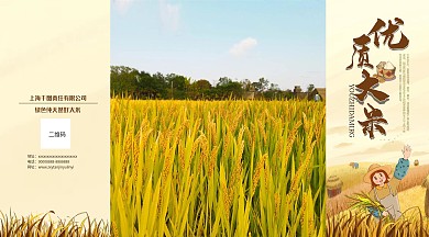 简约农产品大米说明四折页