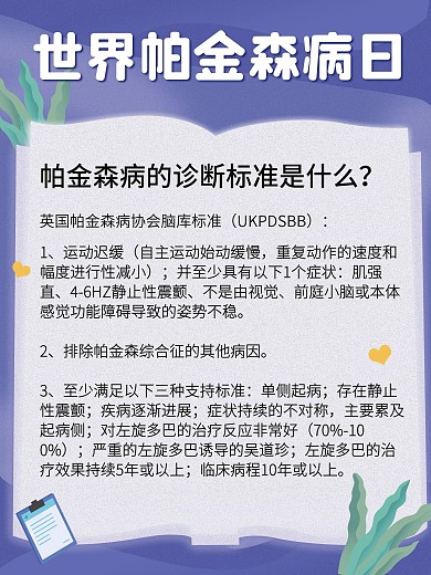 健康知识世界帕金森病医疗健康宣传海报