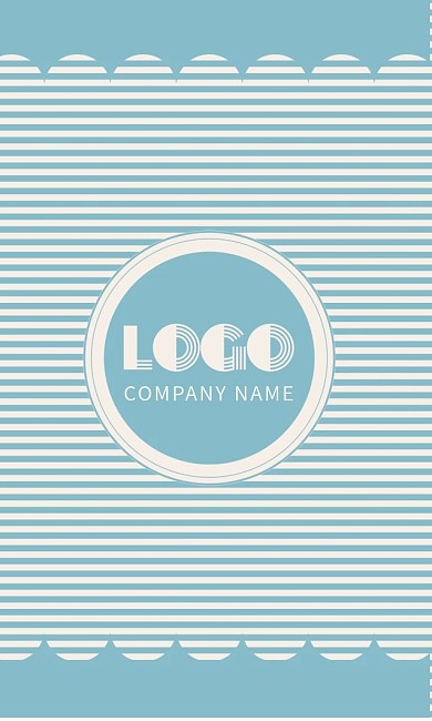 可爱大海波浪商务线条名片