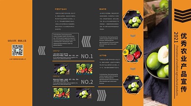 扁平风撞色农业四折页